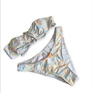 Shein floral strapless bikini size medium